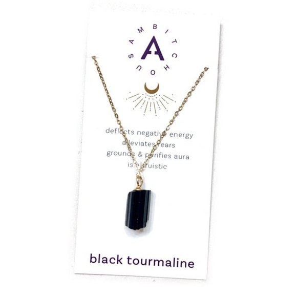 1 Rough Black Tourmaline Negative Energy Blocking Necklace - Picture 5 of 8